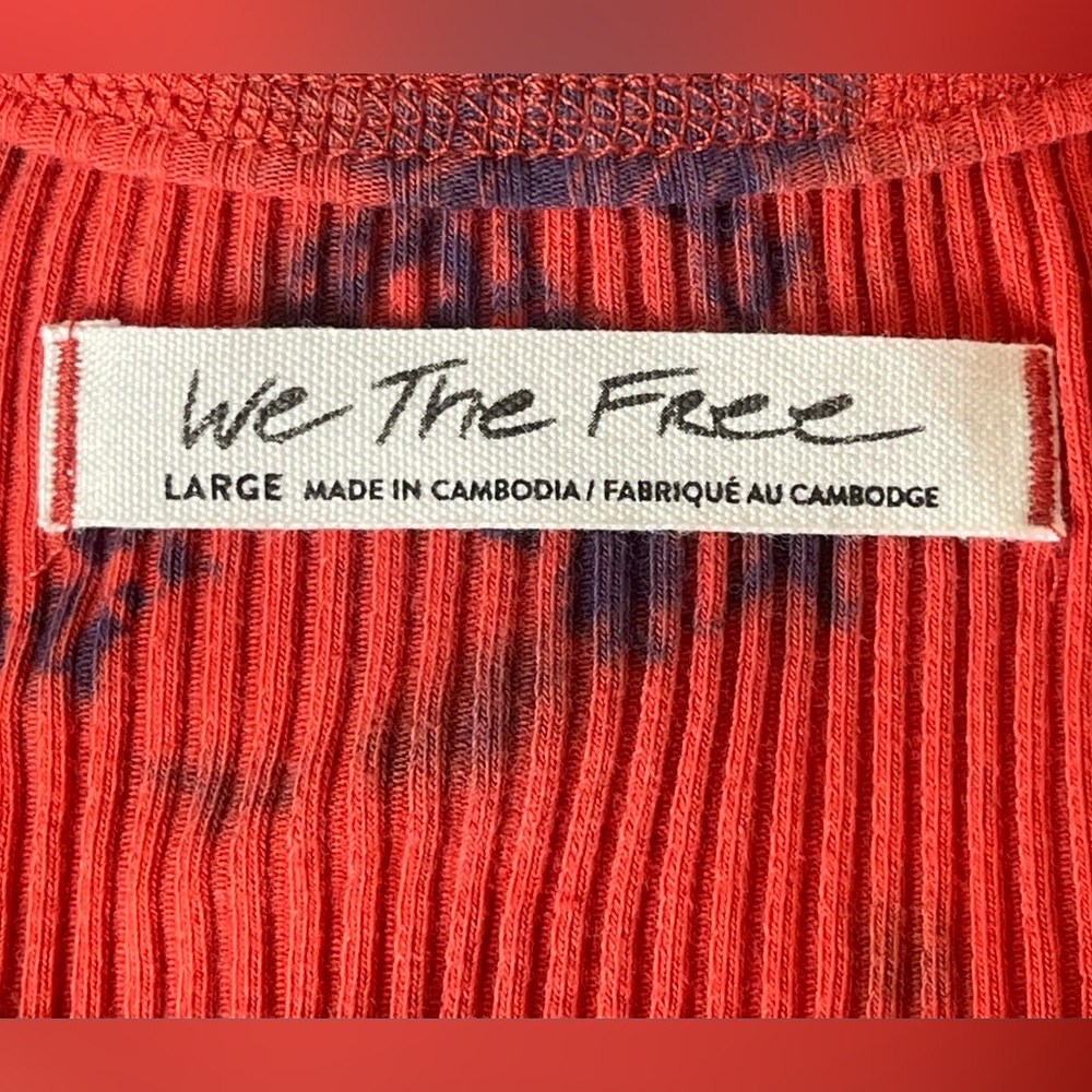 We The Free Red and Blue Tie-Dye Tank Top - Picture 3 of 5